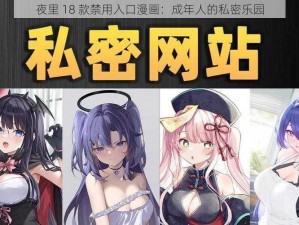 夜里 18 款禁用入口漫画：成年人的私密乐园