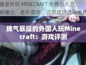 暴躁老外玩 MINECRAFT 免费进入方式被曝出：老外震惊：这游戏居然能免费玩