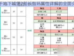 关于地下城堡2船长指环属性详解的全面介绍