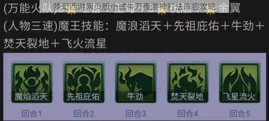 梦幻西游网页版小试牛刀夜游神打法阵容攻略