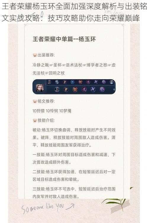 王者荣耀杨玉环全面加强深度解析与出装铭文实战攻略：技巧攻略助你走向荣耀巅峰