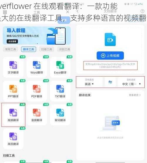 overflower 在线观看翻译：一款功能强大的在线翻译工具，支持多种语言的视频翻译