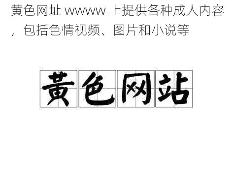 黄色网址 wwww 上提供各种成人内容，包括色情视频、图片和小说等