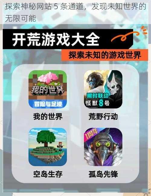 探索神秘网站 5 条通道，发现未知世界的无限可能