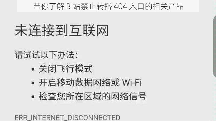 带你了解 B 站禁止转播 404 入口的相关产品