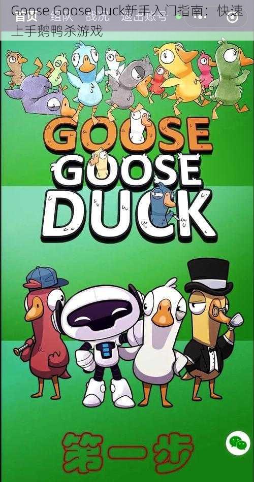 Goose Goose Duck新手入门指南：快速上手鹅鸭杀游戏